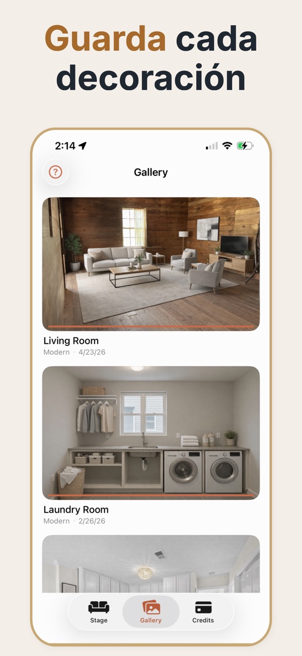 App de home staging virtual — un flujo móvil de staging que puedas abrir en la visita o entre citas