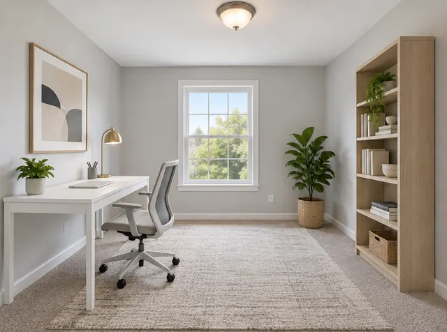 After: Spare room staged as a home office