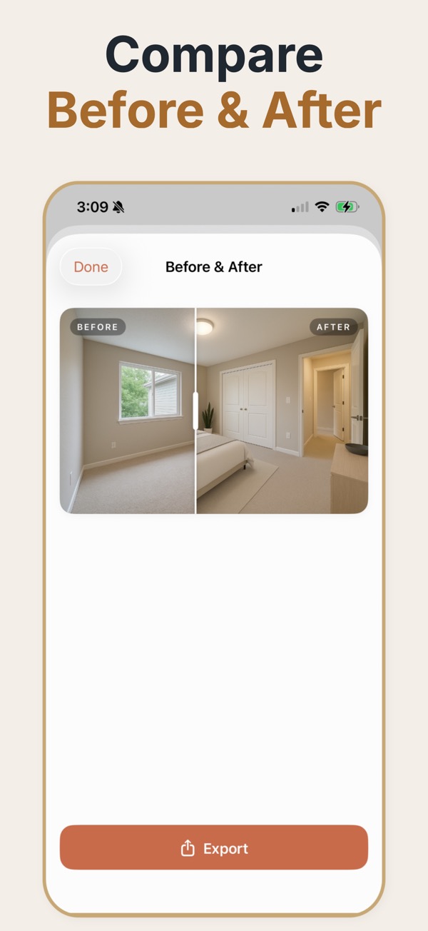 Ejemplo realista de virtual staging